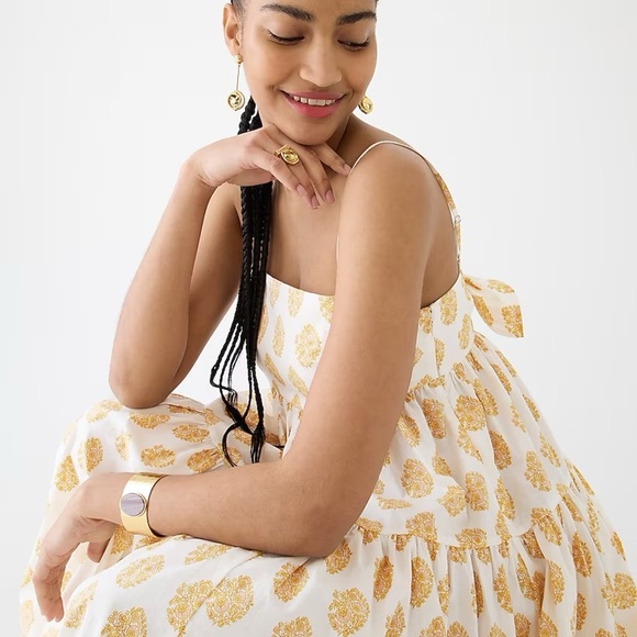 J. CREW | Tie-back Tiered Dress in gathered floral block print - Picture 11 of 11